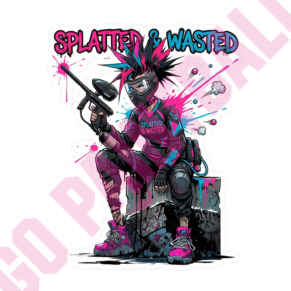 Sticker "Splatted & Wasted"